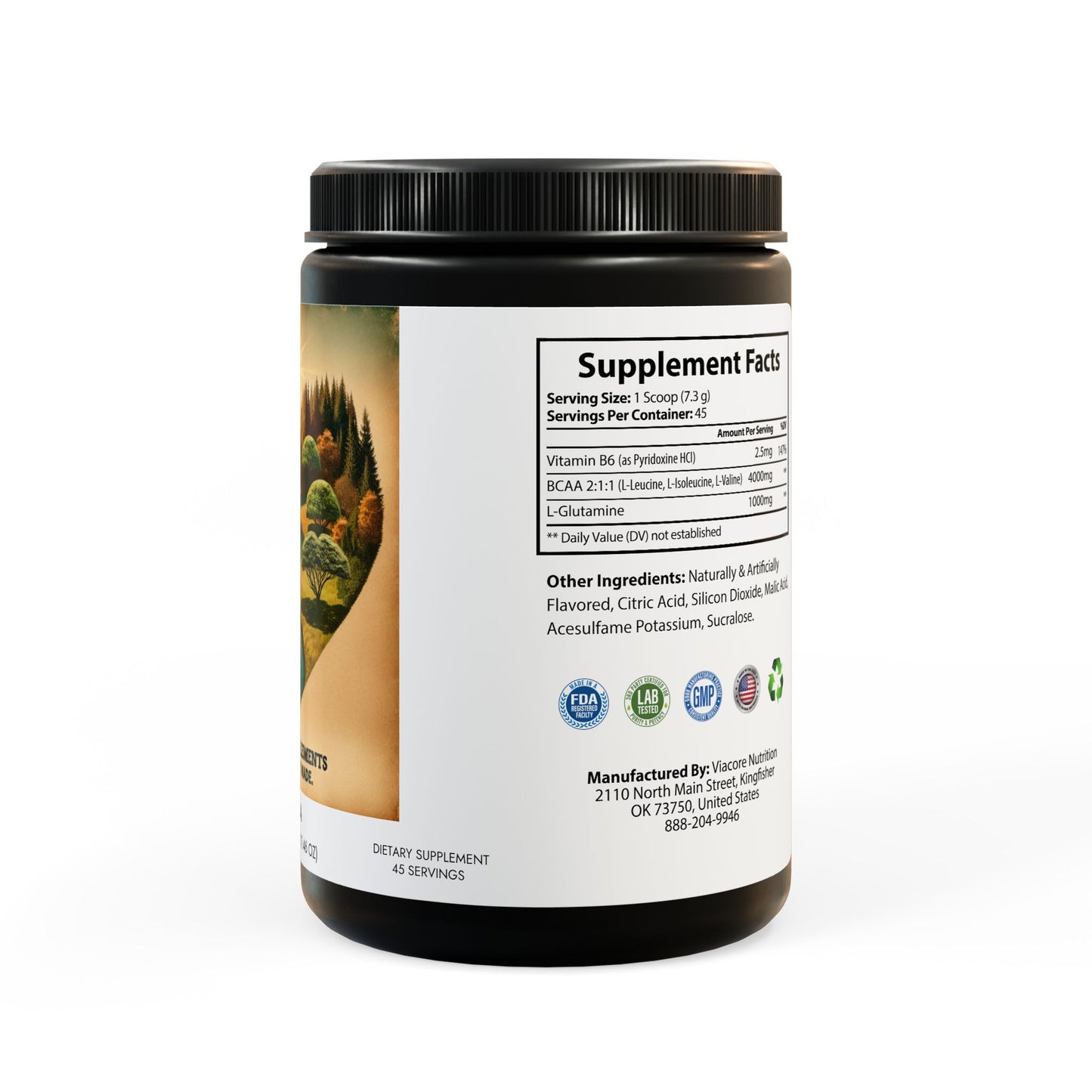 BCAA Supplement, Watermelon (325g, 11.46oz, 45 servings)