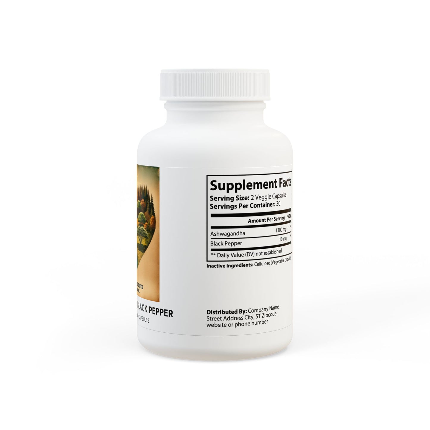 Ashwagandha and Black Pepper Supplement (60 capsules)